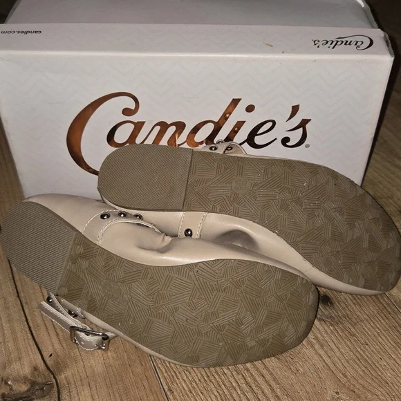 Candie's | Canadir Women's Studded Strap Flats - Beige/Blush - Picture 6 of 7